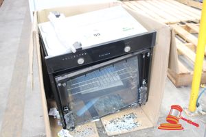 99 · EURO 60CM ELECTRIC OVEN, SMASHED GLASS, DOOR DENTED (DOESN'T CLOSE), MODEL# EO60M85SX - UNTESTED - NO WARRANTY- RETURN / DAMAGED/ AS IS - INSPECTION RECOMMENDED