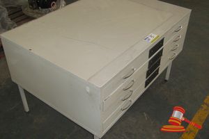 4 Drawer Filing Cabinet Suit Maps/Tech Drawing, 1115mm X 800mm X 380mm, Sitting On Steel Frame Overall Height 700mm
