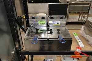 Roband Double Bay F Series Fryer With 2 X Lids And Baskets. Model: F25, Sn:16995, 240v 2300w. Untested