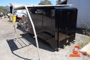 3 · Custom Built Truck Mount Walk in Tool/Parts Box with Gull Wing Access Doors & Aluminium Framed Cargo Rack *Size of Box 2300mm x 1400mm x 1200 Wide *Size of Cargo Rack 2200mm x 1200mm Wide *Gull Wing Doors Fitted with HD Hydraulic Gas Struts