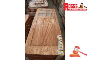 182 · TIMBER DOOR WITH 4x GLASS PANELS, CODE: KUTA, 2040 x 820 x 38mm