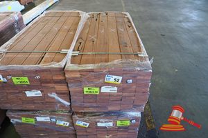 52 · PACK OF JARRAH DECKING 86 x 19 x 1.2MT, FEATURE, 144 LM, PACK# 320028701, TRANSPORT DIMS - L 1200 x H 450 x W 500.