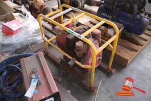 101 · 1 X GINSBURG LOMBARDINI MOTORI ENGINE / PUMP UNIT, MODEL: TIPO 530, 3600 RPM, MOUNTED ON YELLOW STEEL FRAME WITH LIFTING POINTS (UNTESTED, SOME RUST / MARKS)
