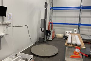147 · PREFERRED PACKAGING PALLET WRAPPER. MODEL PP981SPF. 240V. TURNTABLE DIAM APPROX 1500MM, HEIGHT APPROX 2900MM. NOTE: REMOVED FROM SERVICE 24TH JULY 2026