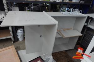 1 X DESK WITH HUTCH, WHITE, 2 SHELF, APPROX H1820mm x D720mM x W1200mm (SOME MARKS)