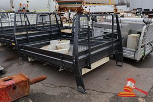 Icr Engineering Black Ute Tray With Fold Out Sides And Cage Back, Some Rust/Marks, Approx; 1.8m W X 2.4m L