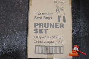 1 x CARTON OF GREENLEAF BEST BUYS PRUNER SETS (6 x 2PC SETS PER CARTON). UNUSED