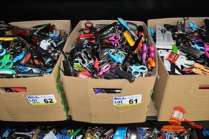 61 · BOX OF ASSORTED SURRENDERED ITEMS, NO INSPECTION