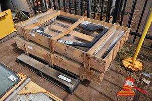 2 X Komatsu Door Frames, P/N:17a-Z11-3112, Suit Komatsu Equipment, Approx; 840mm W X 1.4m H X 50mm D, In Crates, On A Pallet