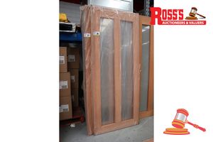 36 · TIMBER DOOR WITH 2x GLASS PANELS, CODE: ED 47, 2040 x 870 x 38mm