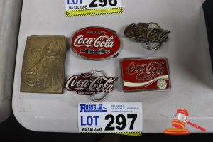297 · 5x VINTAGE COCA-COLA BUCKLES