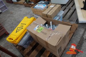 20 · ASSORTED ITEMS INCLUDING INFECTION CONTROL KIT, PUREGIENE VINYL POWDER FREE GLOVES, VINYL GLOVES, VOMIT BAGS 1500ML, WHITE APRONS, CHRISTMAS DECORATIONS, VARIOUS OTHERS (BOXED), ON A PALLET