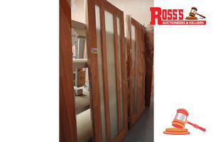 373 · TIMBER DOOR WITH 3x GLASS PANELS, CODE: ED 24, 2040 x 820 x 38mm