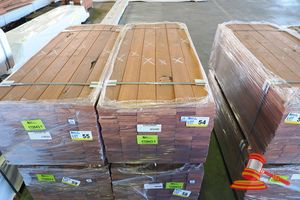 54 · PACK OF JARRAH DECKING 86 x 19 x 1.2MT, FEATURE,144 LM, PACK# 320028699, TRANSPORT DIMS - L 1200 x H 450 x W 500.