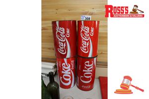 308 · 4x ASSORTED GIANT COCA-COLA CANS
