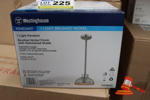 Westinghouse Pendant Light, Brushed Nickel Finish With Hammered Shade, Height: 38.50", Diameter: 10.24", Code: 6309635