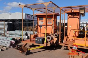 20 · 2015 UON DEWATERING TRAILER TANDEM ORANGE, SERIAL #UON-TRL-0079, RING HITCH, STABILIZING LEGS, SECTION OF PIPING AND VALVES, BORE PUMP START PANEL, ASSET# TA1977