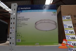 183 · WESTINGHOUSE LED 100W LIGHT, BRUSHED NICKEL FINISH WITH ACRYLIC SHADE, DIMMABLE, CODE: 6401235