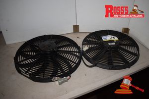 25 · Unused Lot of 2 SPAL 12Volt Puller Blade Fans, Part No. VA08-AP51 & VA18-AP70