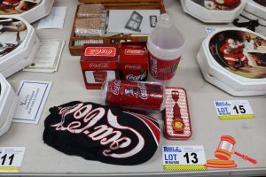 13 · 1 X COCA-COLA BRANDED MERCHANDISE LOT, INCLUDES: COCA-COLA CAP (BLACK WITH EMBROIDERED LOGO), COCA-COLA TOOTHPICK DISPENSER (BOXED), COCA-COLA CAN COOLER (BOXED), COCA-COLA PHONE CASE WITH WATCH, COCA-COLA SIPPER CUP WITH STRAW, COCA-COLA WRAPPED GLASS, P