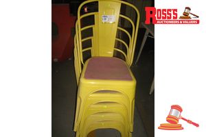 5 x HI BACK STEEL CAFE CHAIRS