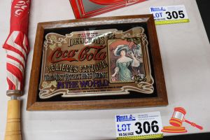 Vintage Framed Coca-Cola Mirrored Sign
