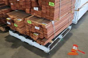 97 · PACK OF JARRAH DECKING FEATURE, 144 LM, 086 x 019, 13.1M2 WITH 5mm GAP (PACK NO: 320026192) TRANSPORT DIMS L1200 x W520 x H450,