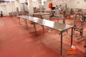 Stainless Steel Free Standing Bench. Overall Dimensions Approx 4680mm X 550 X H870mm. Has Been Seperated Into T Sections (Bolt Together) Approx L1750 / 2930mm
