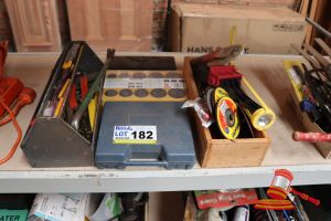182 · BUNDLE OF ASSORTED ITEMS INCLUDING: O-RINGS, GRINDER WHEELS, TOOLS ETC