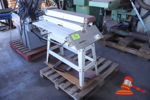 9 · 1 X PORTABLE ELECTRIC LEDA BELT SANDER WITH SPARE BELT, SOME MARKS, UNTESTED, APPROX; 500MM W X 1.2M L X 1.1M H