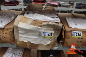 338 · BOX OF WHITE CHEFS JACKETS, SIZE: M