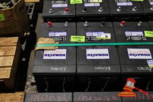 2 X Komatsu Battery, 12v, 58d0601190, Rc 440, Cca(A): 1425, Ref.Ca @0c; 1755, (Untested), Approx; 480mm D X 260mm W X 230mm H