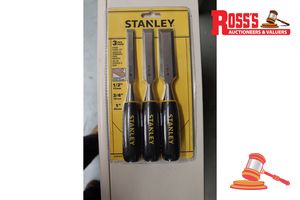 250 · STANLEY 3 PIECE WOOD CHISEL SET
