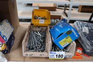 180 · BUNDLE WITH ASSORTED SCREWS, BOLTS, NUTS ETC