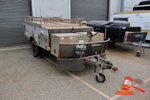 2 · 2011 CUB SPACEMATIC REGAL CAMPER TRAILER GREY, SINGLE AXLE, OFF-ROAD, REG NO - 1TME935 (EXPIRY 21/7/2026) VIN# 6FESM444BK004759 QUEENSIZE BED, ENGEL FRIDGE, STORAGE CABINETS, OUTDOOR HOT PLATE AND SINK, LPG, WATER PUMP, OUTDOOR SHOWER & ENSUITE, PORTA POTTI, PROJECTA CHARGER, REAR FOLD, 7 PIN ROUND TRAILER PLUG (WP#3995)