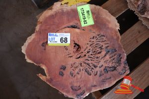 68 · JARRAH SLICE/COOKIE, L400/420mm x W400/410mm x D40/50 x QTY 2, APPROX SIZES