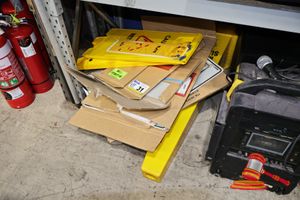 Various Signs, Including Caution, Wet Floor, Customer Parking And Other Various Parking Signs