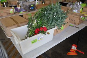 2 x BOXES OF FLOWERS AND ARTIFICIAL PLANTS