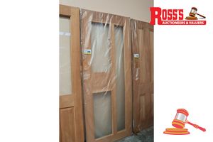 Timber Door With 3x Glass Panels, Code: Ed 34, 2040 X 820 X 38mm