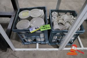 2 X Crate Of White Ceramic Cups And Saucers, Commercial Grade Approx Qty 100 X Each