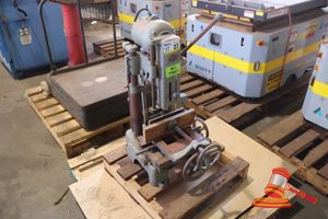 23 · 1 X TOUGH CLAMP AND SAW MACHINE, WITH WESTATE A.C. MOTOR, FRAME; TAK 32, 3 PHASE, 415 VOLTS, 50 CYCLE, SN:136886, UNTESTED, APPROX; 430MM W X 530MM D X 800MM H, ON A PALLET