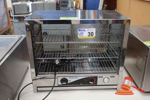 30 · ROBAND PIE WARMER. 10AMP (PLUG). APPROX 590 X 350 X H500MM. 1 X GLASS DOOR MISSING. UNTESTED