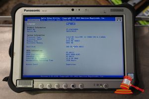 49 · PANASONIC FZ-G1 TOUGHPAD, INTEL CORE i5 7300U 2.60GHZ CPU, 8GB RAM, 500GB SSD / NO OS, HEAVY SCREEN WEAR, 7150 HOURS, SN:9ATSC70129 / AN:ITT25669, UNTESTED ( NO CHARGER / SOME MARKS)