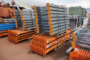 3 · Qty of Heavy Duty Colby Rack Shelving 18 @ 1875mm high x 840mm deep frames 36 @ 2590mm long x 90mm high beams