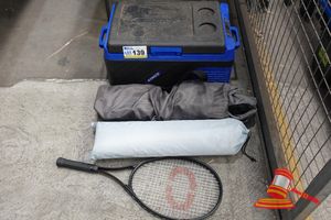 139 · 1 X KINGS TRAVEL REFRIGERATOR, MODEL: KI20, 12V/240V, COLEMAN CAMP CHAIR , SLEEPING MAT , TENNIS RACQUET.
