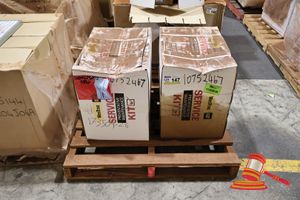 347 · 2 X SERVICE KIT BOXES, ASSORTED CATERPILLAR FILTERS AND PARTS, INCLUDES: CAT ENGINE OIL FILTER 1R-1808, CAT HYDRAULIC OIL FILTER 1R-0755, CAT GREASE - HAMM 133-8807, CAT FILTER AS - HY 185-0337 (POSS UNUSED, BOXED, ON A PALLET)