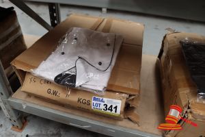 341 · BOX OF WHITE CHEFS JACKETS, SIZE: XS
