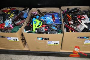 68 · BOX OF ASSORTED SURRENDERED ITEMS, NO INSPECTION
