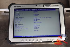 13 · PANASONIC FZ-G1 TOUGHPAD, INTEL CORE i5 7300U 2.60GHZ CPU, 8GB RAM, 500GB SSD / NO OS, HEAVY SCREEN WEAR, 2760 HOURS, SN:2FTSD48081 / AN:ITT35459, UNTESTED ( NO CHARGER / SOME MARKS)