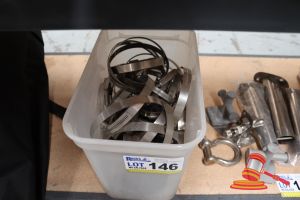 TUB OF ASSORTED METAL CLAMPS